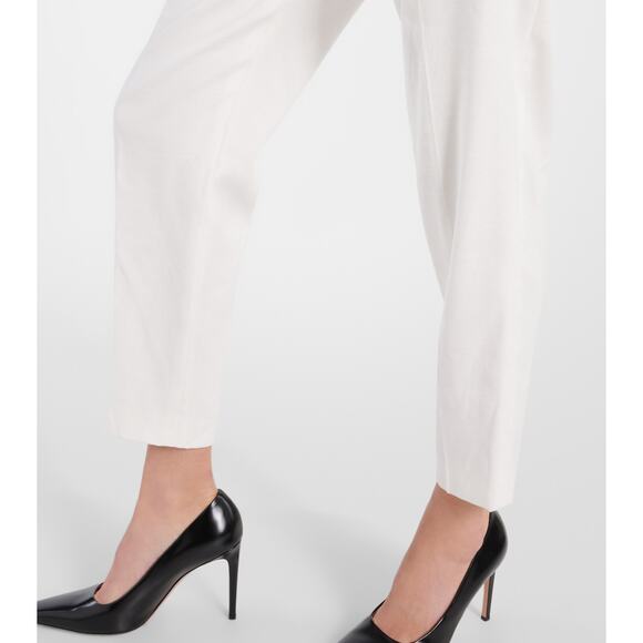 VERONICA BEARD Sofia Stretch-Linen Pant in White - Picture 7 of 15